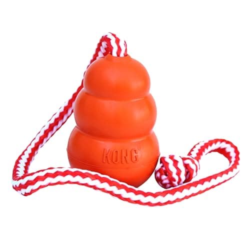 KONG Aqua Floating Fetch Toy Dog Floating Toy for Water Retrieval Play Exercise More Natural Rubber Dog Toy with Foam Interior Rope for Farther Throwing Orange for Large Dogs