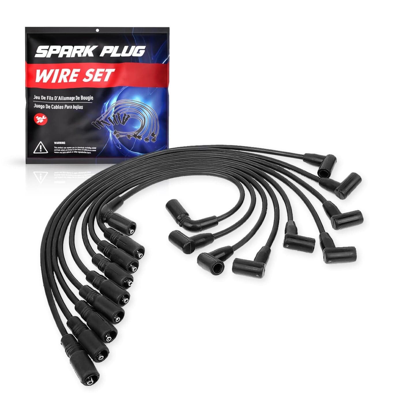 ENA Spark Plug Wire Set Compatible with Chevrolet GMC Cadillac Express Savana C2500 C3500 K2500 K3500 C1500 K1500 G3500 1500 2500 3500 V8 50L 57L 9603 Replacement for 9718Q 88862381 358150