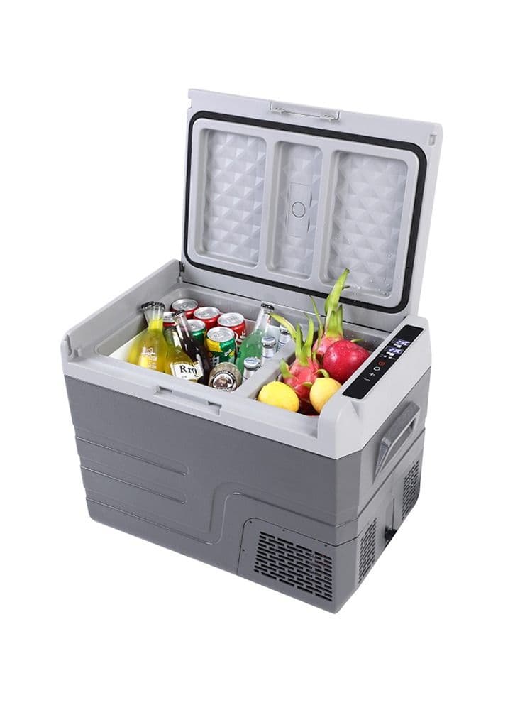 CRONY QN46A 46L Dual Temperature Car Fridge – Portable Freezer Cooler for Truck RV Home, 12V/24V DC with Car Battery Protection