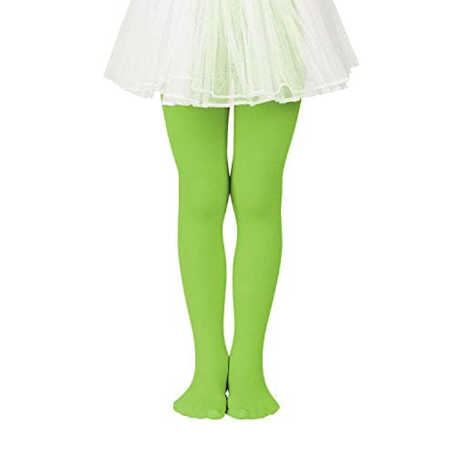 Zando Green Tights for Girls 4-6 - Ultra Soft Girls Tights 4-6 Elastic Ballet Footed Halloween Tight Girl for Daily School Christmas 3-6 Years