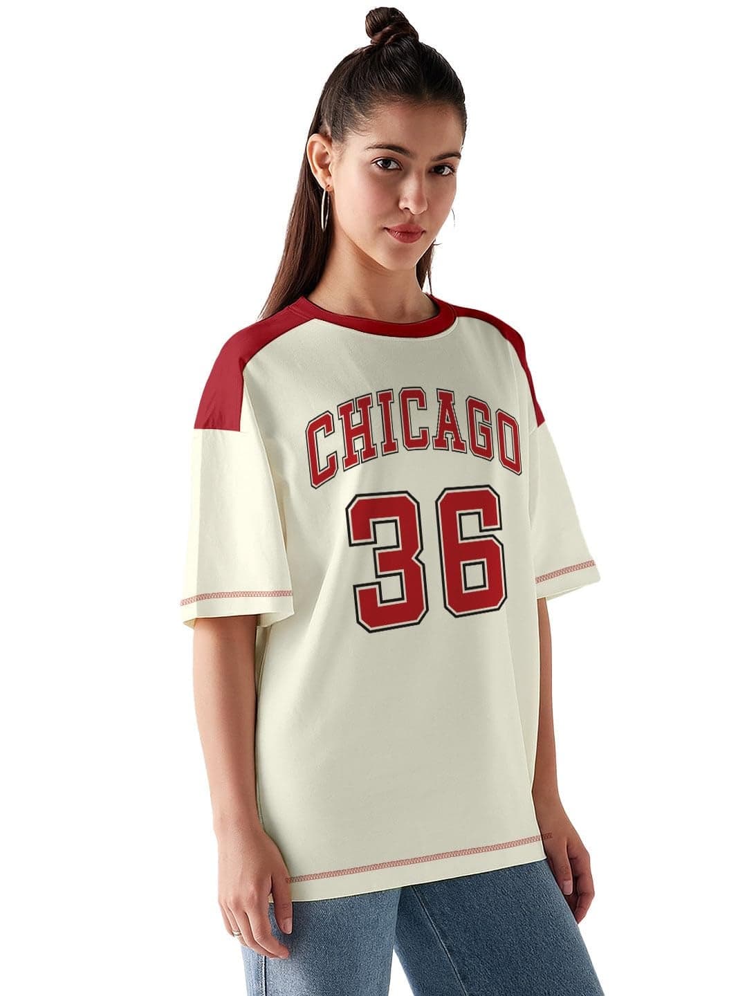 Chicago 36 Women Oversized T-Shirt - Multi Color - M
