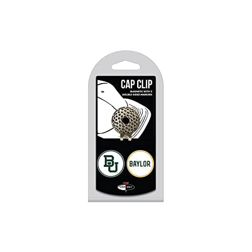 Team Golf NCAA Baylor Bears Cap Clip With 2 Golf Ball Markers Golf Cap Clip with 2 Removable Double-Sided Enamel Magnetic Ball Markers, Attaches Easily to Hats