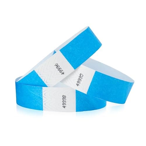 200 WristCo Neon Blue Tyvek Wristbands for Events Tamper-Proof Design & Fluorescent Color Prevent Reuse Premium-Grade Bracelets for Hospital & Medical ID, Party & VIP Identification