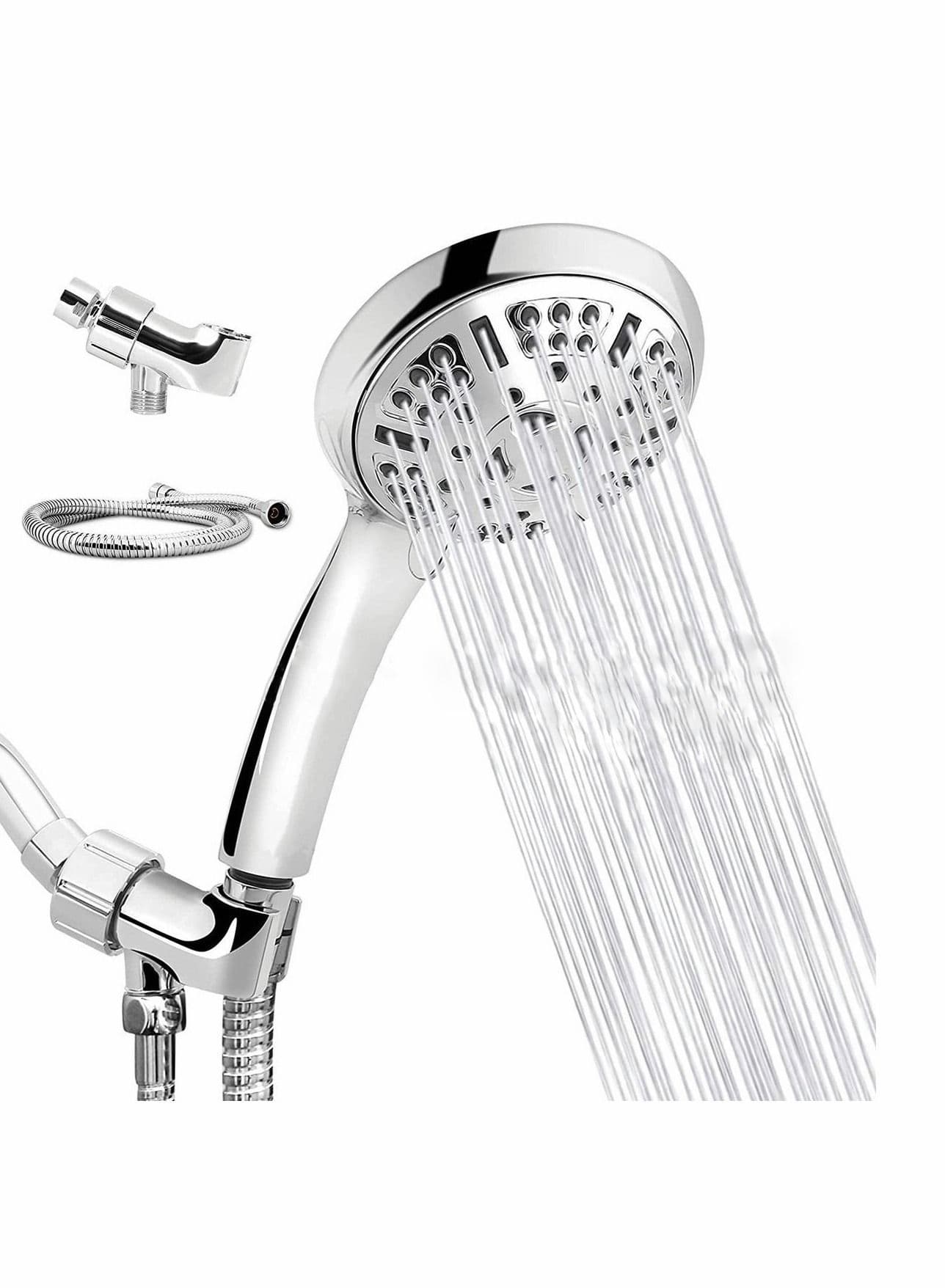 Shower Head High Pressure with Handheld 9 Spray Modes Settings Detachable Stretchable 59" 304 Stainless Steel Hose and Multi-Angle Adjustable Bracket