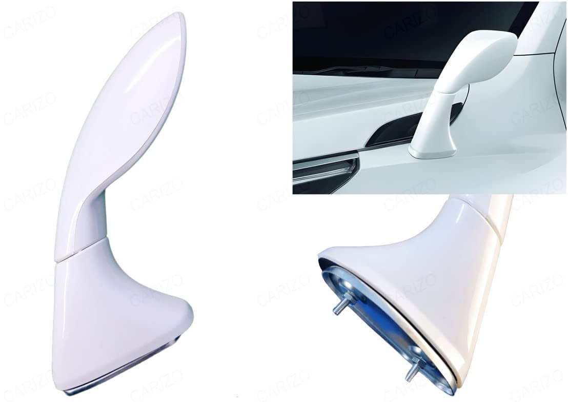 CARIZO Premium Car Bonnet Front Fender Rear Side Mirror Wide Angle View Mirror (Pack of 1, White) Compatible with Toyota Fortuner (Type-II) 2016-2020