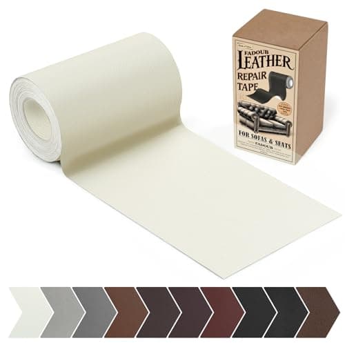 Fadoub Leather Repair Patch 4 x 63In Self Adhesive Leather Repair Tape for Furniture Vinyl Repair Tape for Repairing Vinyl Couch Sofa Car Seats Car Interior Beige WhiteCream