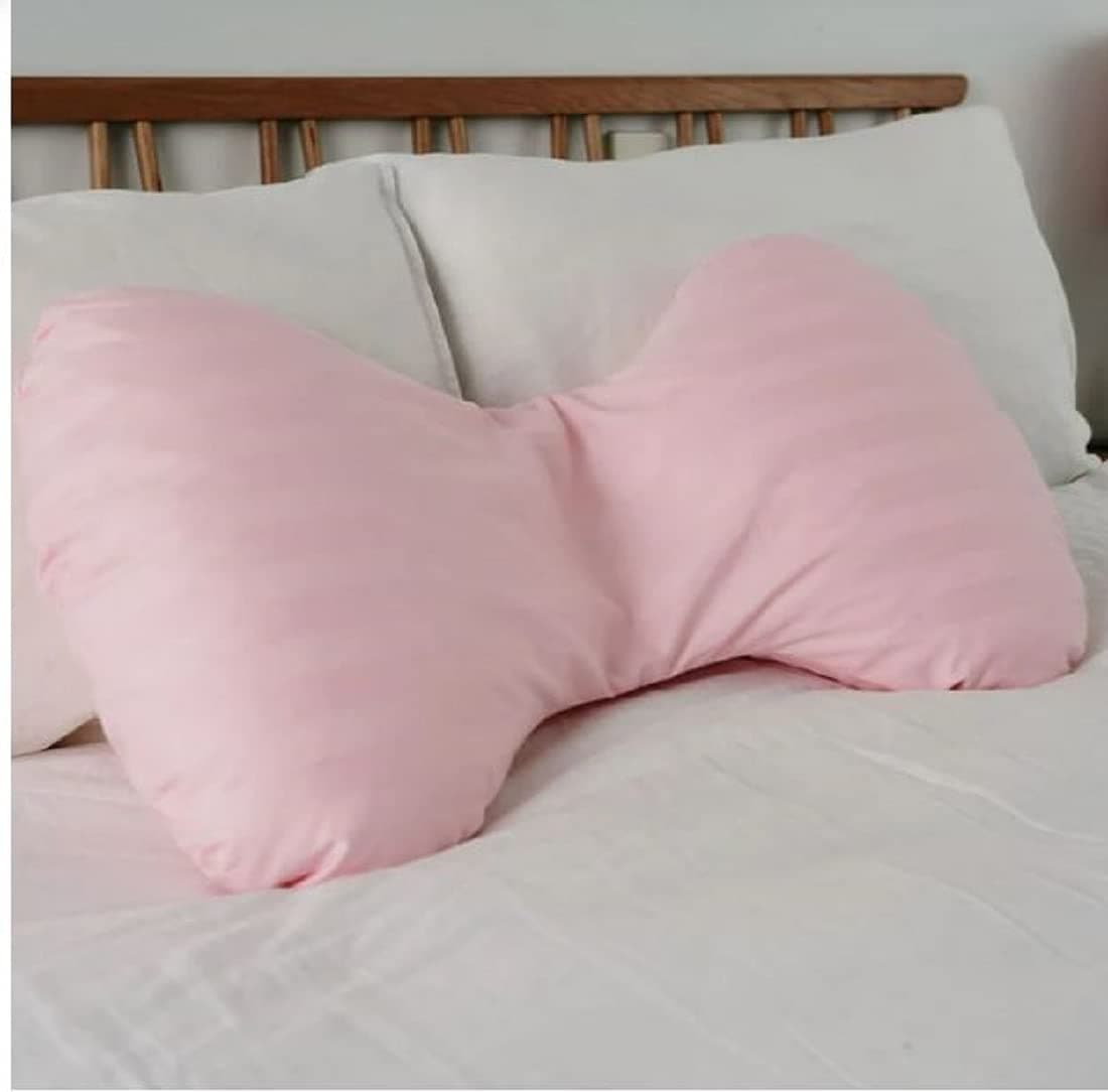 Deevine Craft Polyester Ultra Soft Butterfly Shaped Pillow/Body Pillow/Maternity Pillow Butterfly Maternity Pillow (Pink)