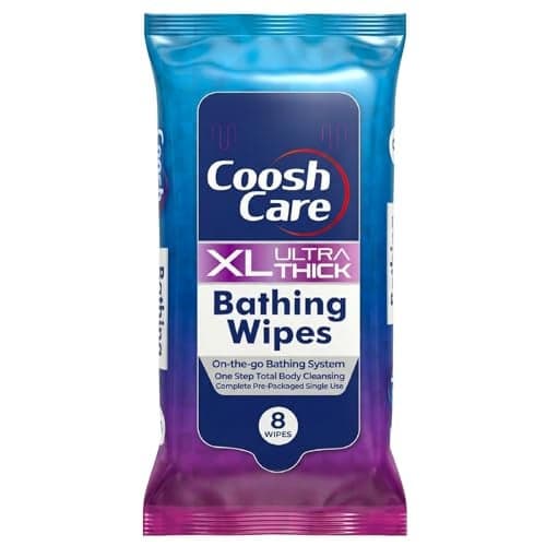 Cooshcare XL Ultra Thick Body Bathing Wipes 8 Count No Rinse Shower Wipes for Adults Elderly Seniors Hypoallergenic pHBalanced AlcoholFree Microwaveable Travel Camping Washcloths