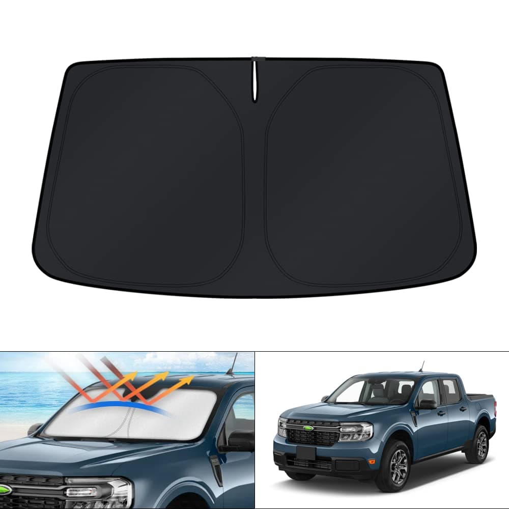KUST Windshield Sun Shade for Ford Maverick Accessories 20222024 2025 2026 Window Sunshade Sun Visor Protector Foldable Blocks UV Rays Keep Car Cooler
