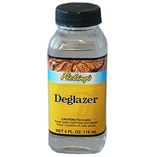 Fiebing's Leather Deglazer (4 Fl Oz, Clear) - Leathercraft Preparer for Paint, Adhesion, Dye - Will Not Impair Leather Flexibility - Clean Wax, Finish, Grease on Boots, Shoes, Jacket, Purse, Furniture
