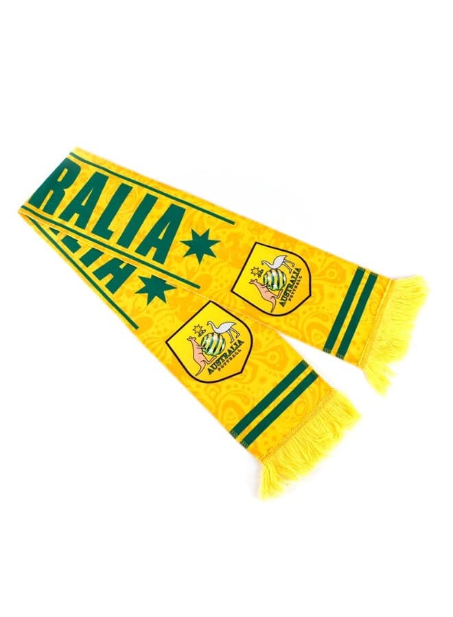 2026 World Cup Football Scarves Australia National Team Soccer Scarf - Yellow Green Socceroos Fan Scarf for Match Day & Sports Events