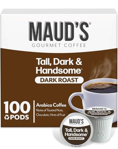 Mauds Dark Roast Coffee Pods 100ct Single Serve Pods 100 Arabica Coffee Compatible with Keurig K Cups Maker