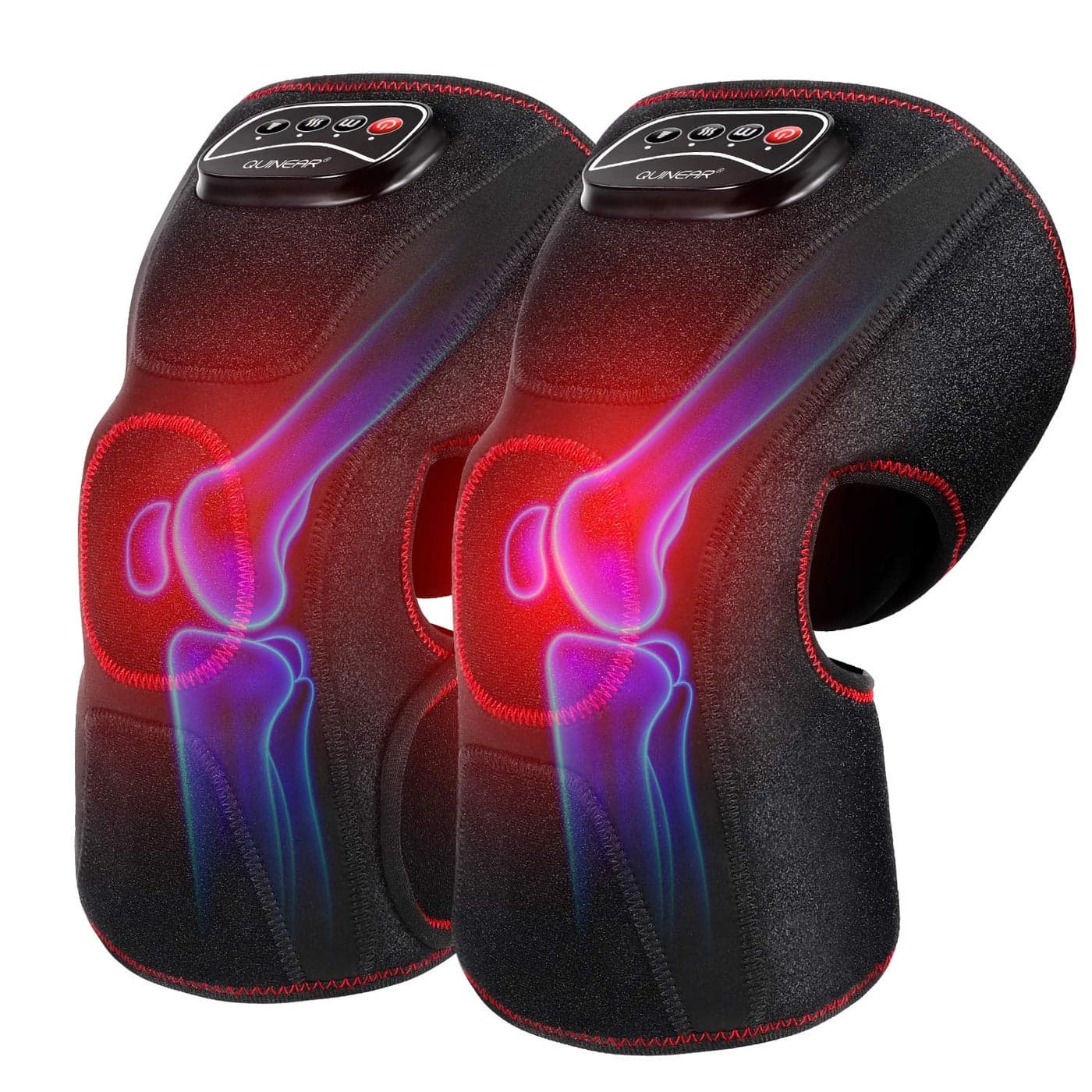 QUINEAR Knee Massager for Pain ReliefAir Compression Heating Pad for KneeHeated Knee Warmers Wrap Gifts for Men Women Dad Mom3 Modes 3 Intensities FSA or HSA Eligible
