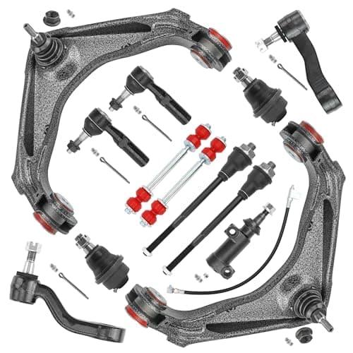 13PC Front End Suspension Kit for Chevy Silverado GMC Sierra 2500HD 3500HD 1500HD,Suburban,Avalanche,Yukon XL,w/Control Arms K620054,Ball Joints, Tie Rods, Sway Bar Links, Pitman & Idler Arm
