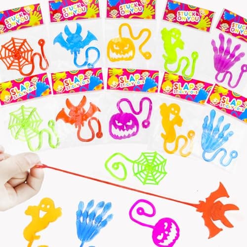 30 PCS Halloween Treats Non Candy for Kids,Sticky Hands Party Favors Goodie Bag Stuffers for Toddlers,Boo Trick or Treat Bags Bucket Basket Fillers,Classroom Prizes Games Activities Stuff for Boy Girl