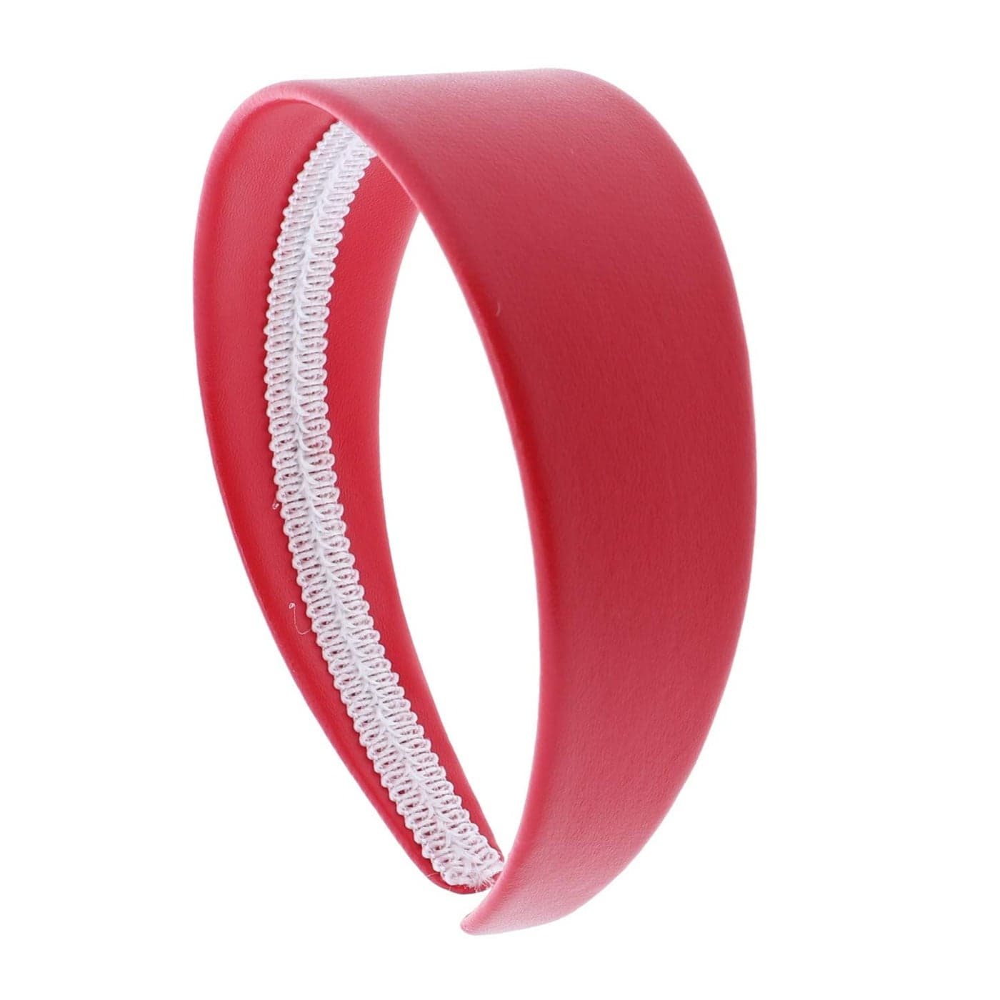 2 Inch Wide Leather Like Headband Solid Hair band for Women and Girls Bright Red