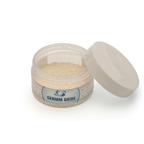 Glass Polish PRO 1.76oz (50g) Cerium Oxide - Fine-Grade Cerium Oxide Glass Polishing Powder - TREO 95% - 2.5 Microns - White