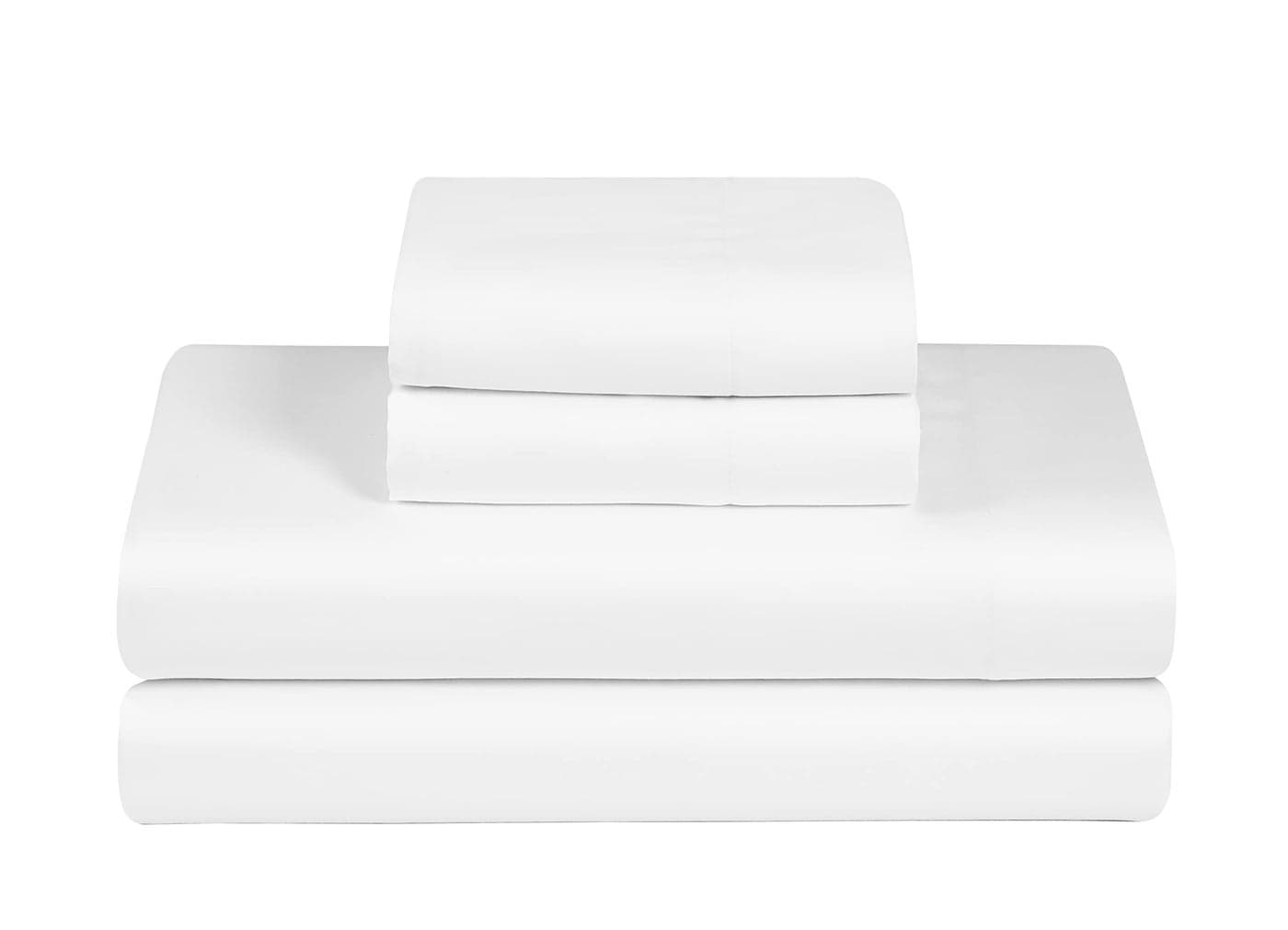 Feather Stitch Softest 100 Cotton Sheets 300 Thread Count Percale Weave Bedding 16 Deep Pocket Cooling Sheets Breathable Bed Set Hotel Premium Quality King White
