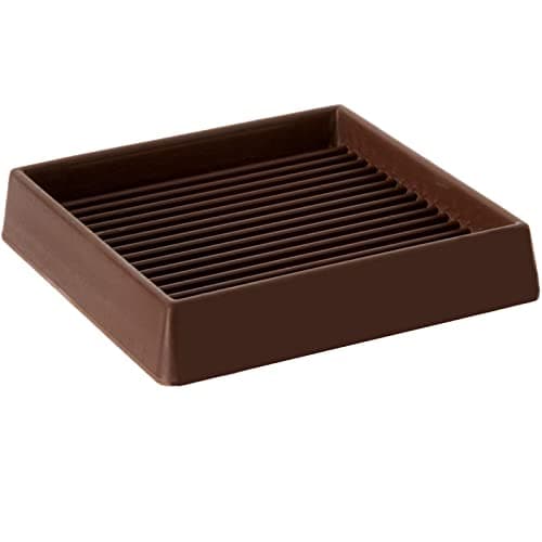 VOCOMO 4X4 Rubber Caster Cups, Non Slip Furniture Pads, Anti-Slip Gripper, Anti Skid Furniture Feet, Anti Slide Floor Protector for Bed Couch Stoppers - 8 Pack, Brown