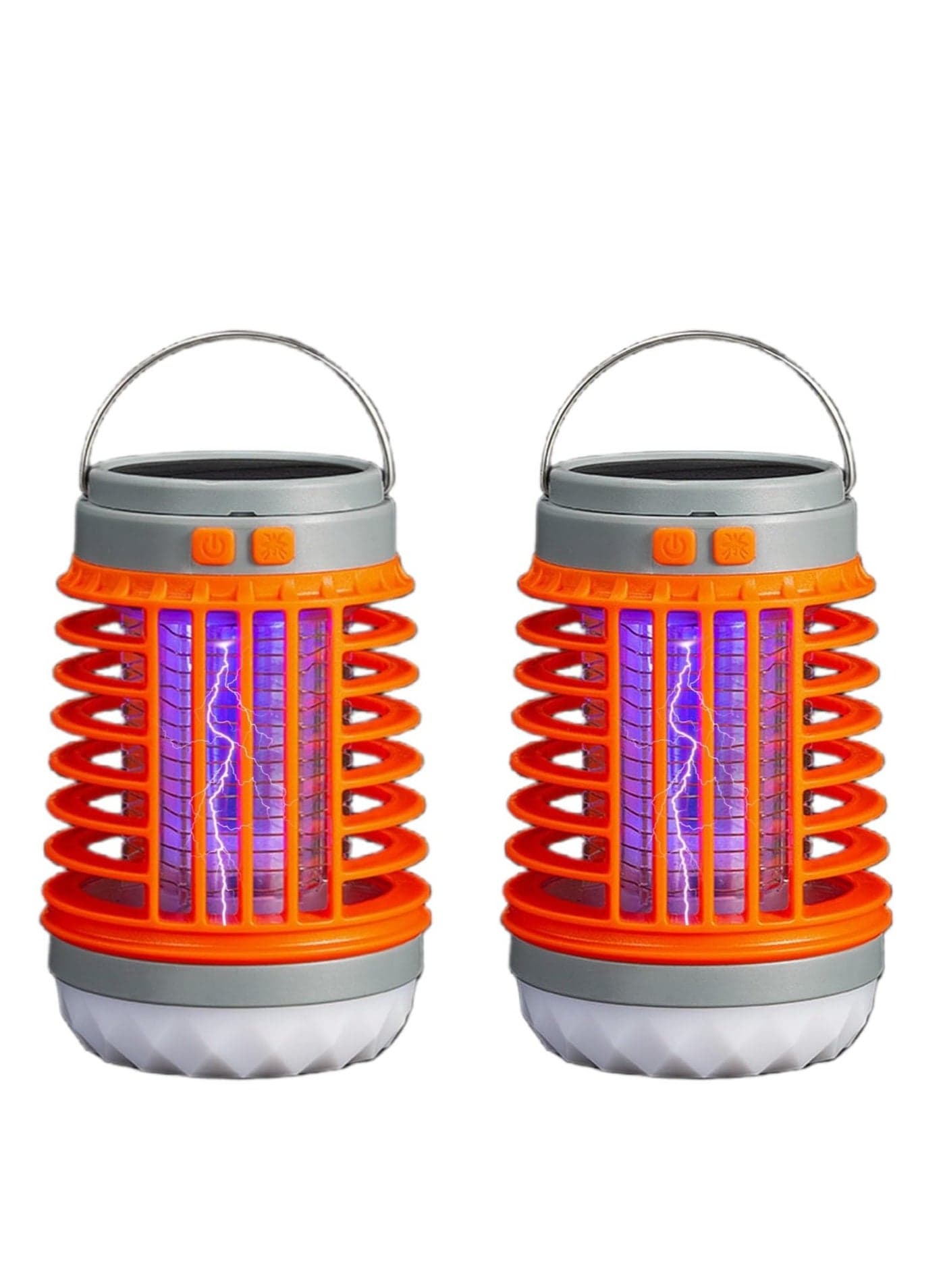 2024New Mosquito Zapper Solar Bug Zapper Light Bulb 3 in 1 Mosquitoes Zapper USB Rechargeable Camping Light IPX6 Waterproof Portable Zap Tek Bug Zapper Outdoor Indoor 2 Pack