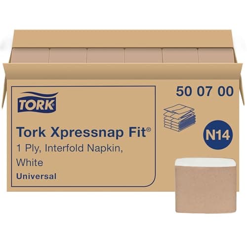 Tork Xpressnap Fit White Dispenser Napkin N14, C-Fold, 1 ply, 240 napkins, 4.252in x 3.248in each, 500700