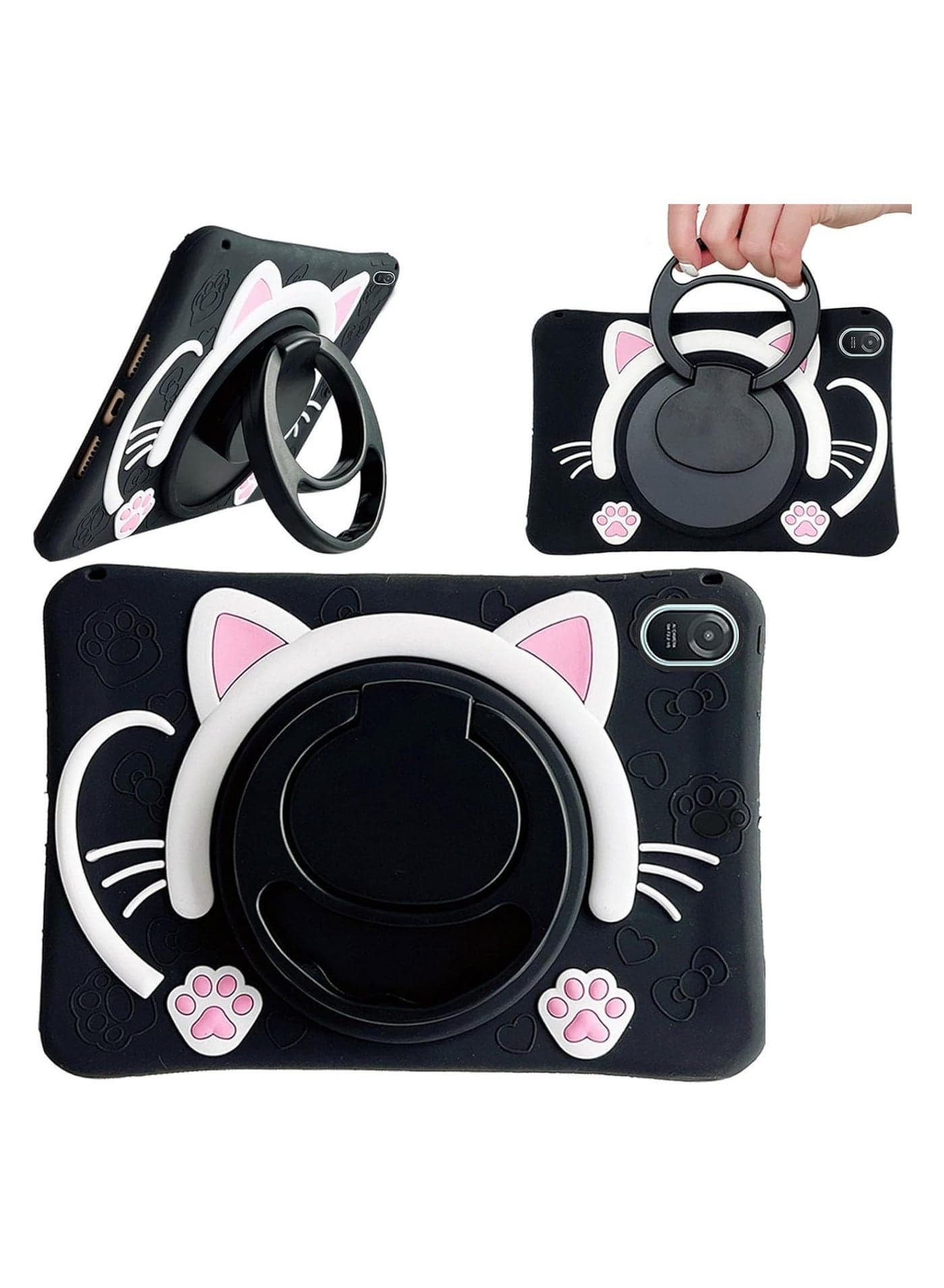 Compatible with Honor Pad 8 12 inch Case, Cute Cat Cover Kawaii Girls Women with Strap and Handle Stand, Soft Silicone Cover for Honor Tablet 8 12