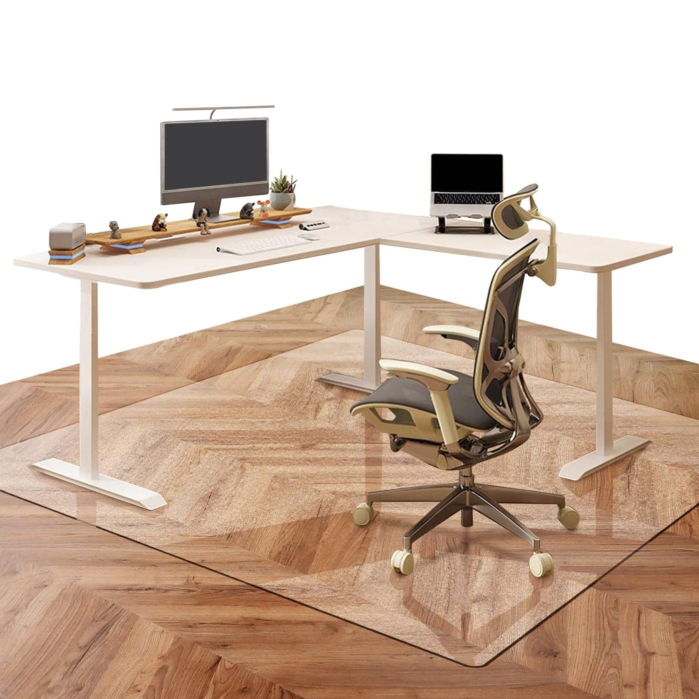 Office Chair Mat for Hardwood Floor 63x 51 Extra Large Chair Mats for Hardwood and Tile Clear Desk Chair Mat for Rolling Chair and Computer Desk Heavy Duty Plastic Floor Protector for L Desk