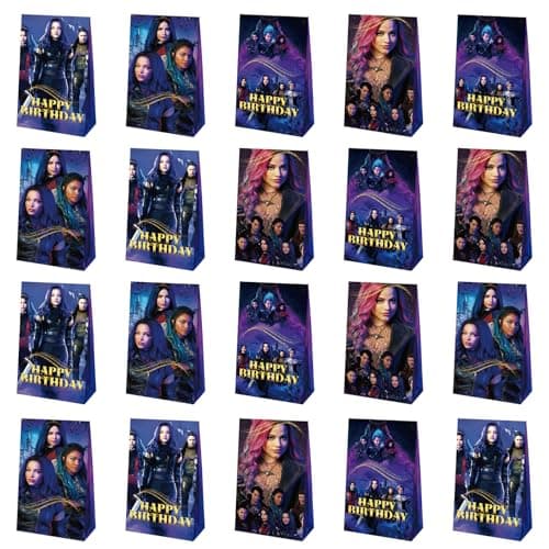 Optiacan 20pcs Descendants Goodie Bags Descendants Themed Party Bags for Boys Girls Kids Party Decorations Descendants