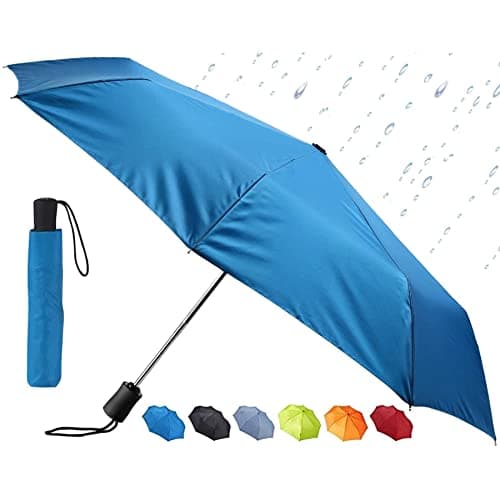 Lewis N. Clark Travel Umbrella: Windproof & Water Repellent Fabric, Automatic Open Close & 1 Year Warranty, Teal