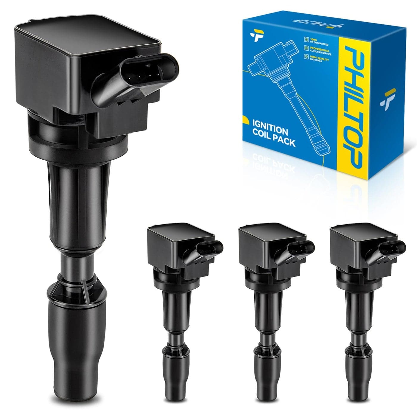 PHILTOP Ignition Coil Pack UF764 Replacement for Hyundai Sonata 20152019 Santa Fe Sport 20162018 Tucson 20182020 Kia Optima 20162020 Sorento Sportage Rondo Ignition Coil Set of 4