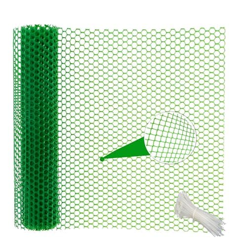 BUILDINGSHOP Garden Fence Outdoor - (3.3 X 10 Feet) Green UV Stabilised Plastic Net, PVC Nylon Mesh, 800 GSM Heavy Duty, Virgin HDPE Material, Anti-Bird & Plant Protection, Foldable & Durable