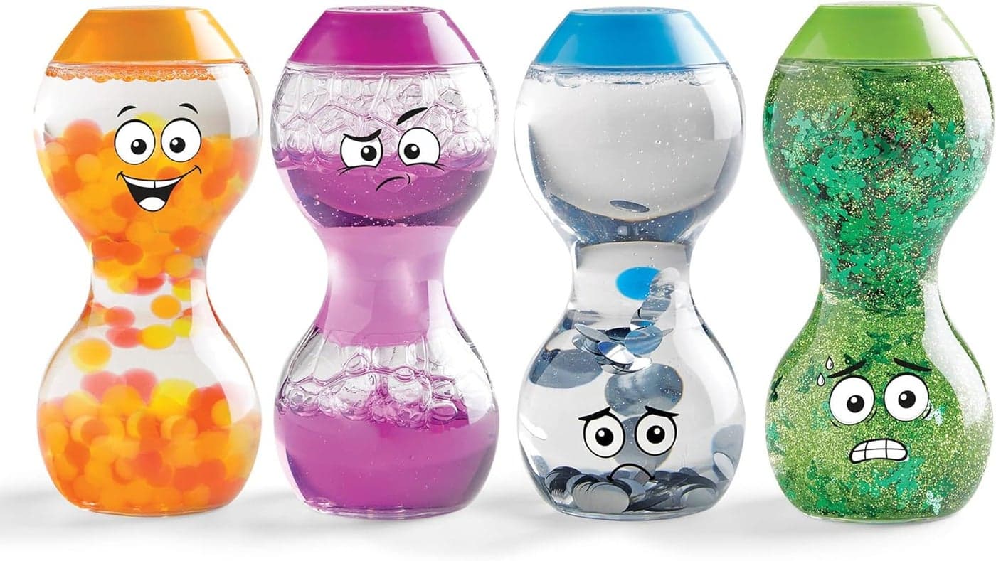 hand2mind Express Your Feelings Sensory Bottles Secondary Emotions Toddler Sensory Toys Quiet Fidget Toys Play Therapy Toys Calm Down Corner Supplies Calming Corner Social Emotional Learning