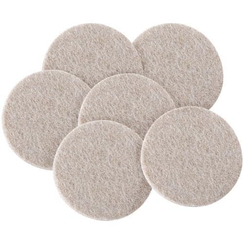 SoftTouch Heavy-Duty Felt Furniture Pads – 2" Round Self-Adhesive Floor Protectors for Hardwood, Tile & Laminate – Scratch-Resistant, Linen, 6 Pack