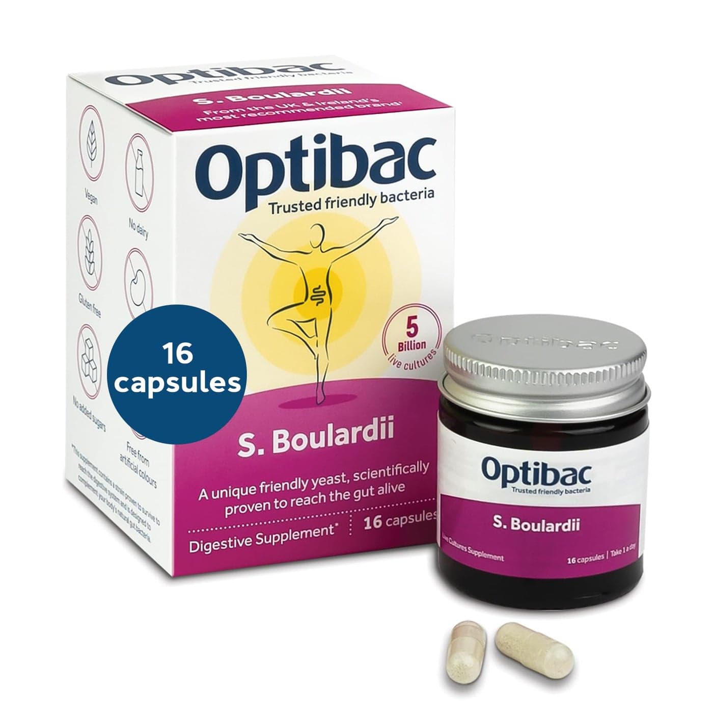OptiBac Probiotics Saccharomyces Boulardii 16 Capsules