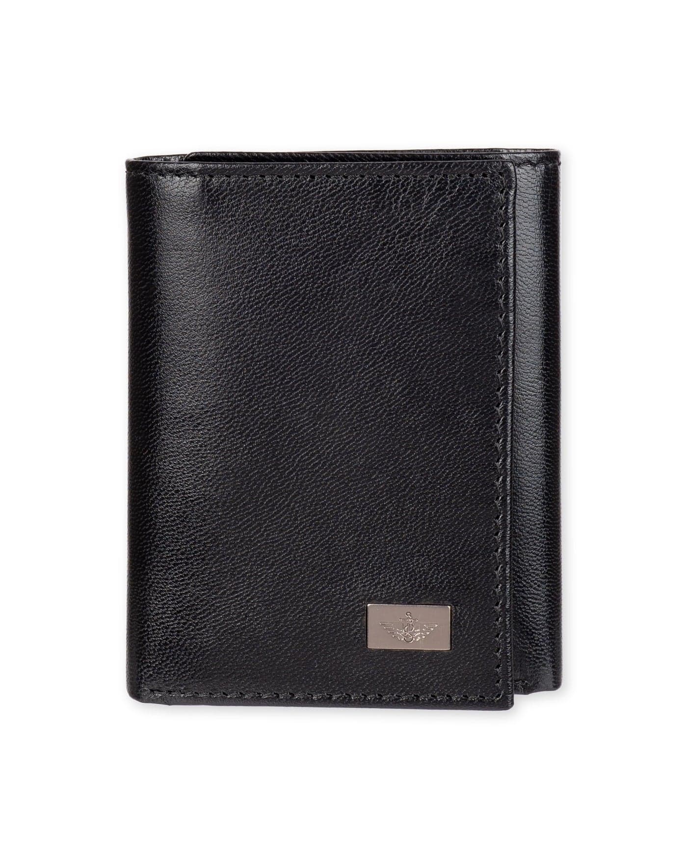 Dockers Men's RFID Extra Capacity Slim Profile Trifold Wallet, True Black, One Size