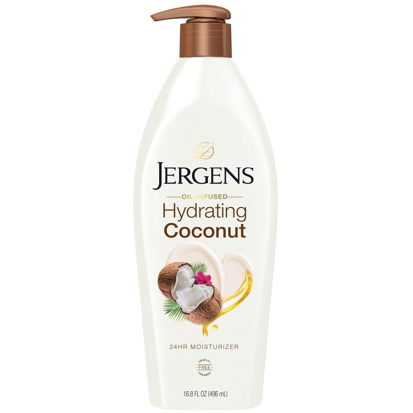 Jergens Hydrating Coconut Body Lotion Hand and Body Moisturizer Infused with Coconut Oil Hydrates Dry Skin Instantly Dermatologist Tested 168 oz