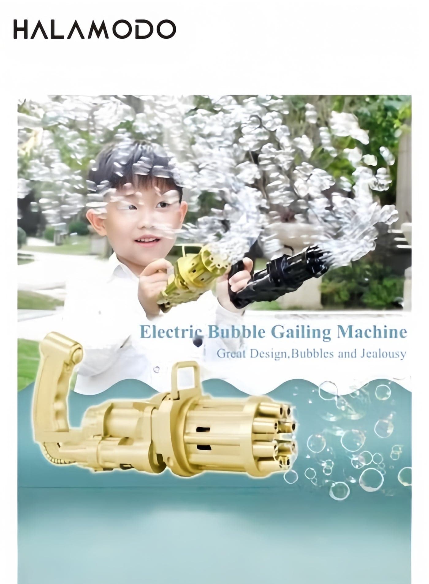 Trendy Eight-hole Electric Gatling Bubble Machine, Popular Bubble Gun, Entertainment Fully Automatic Bubble Blowing Toy for Kids