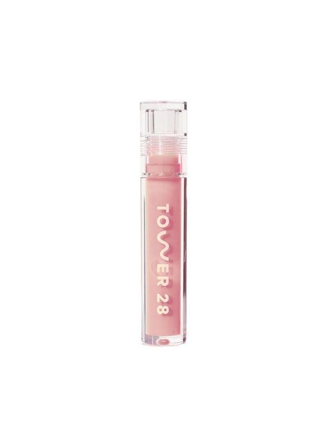 ShineOn Milky Lip Jelly, OAT | Non-Sticky, Vegan Lip Gloss in Milky Peachy Pink | Apricot and Raspberry Seed Oil | Moisturizing, Clean, Cruelty Free