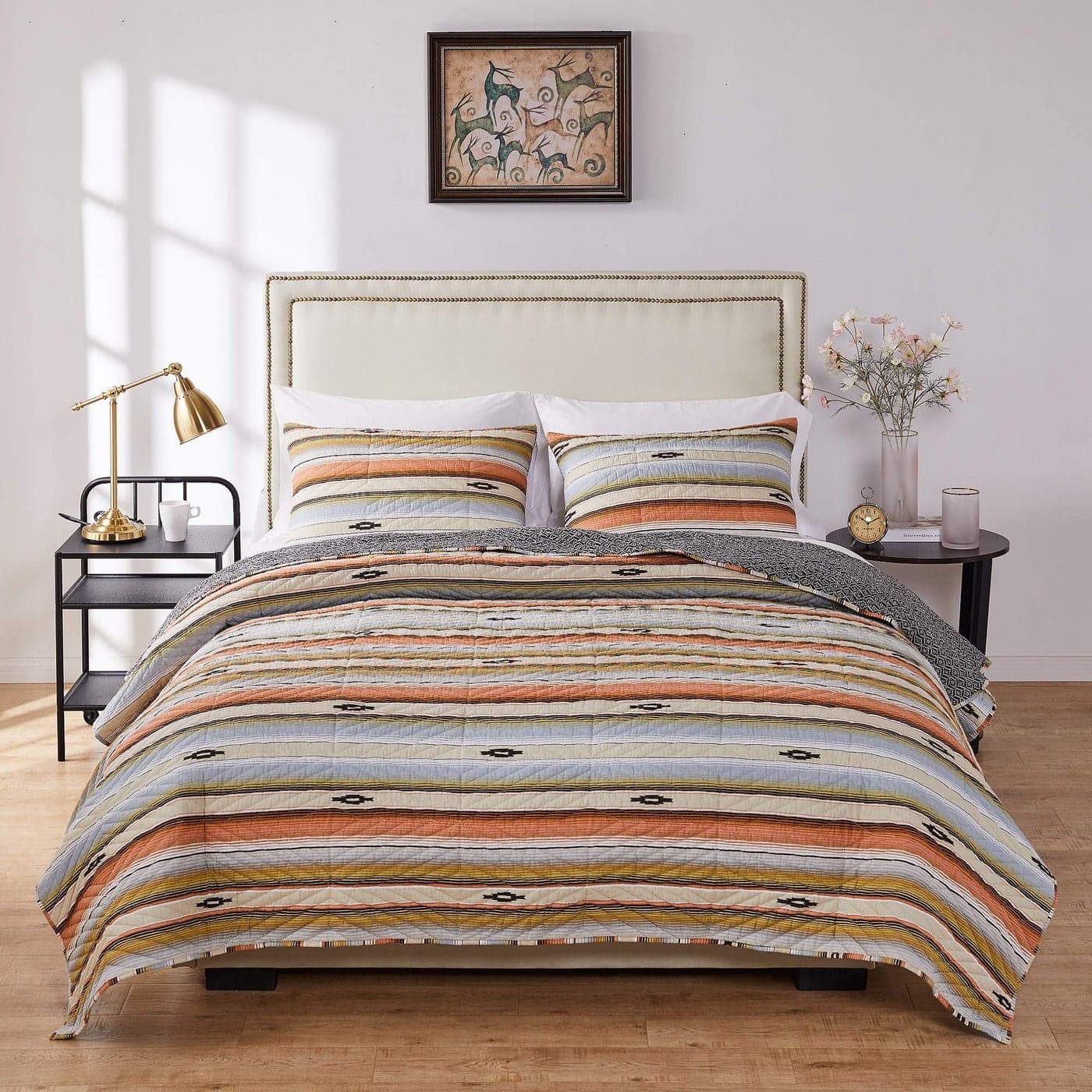 Barefoot Bungalow Painted Desert Quilt Set 3Piece FullQueen Rose