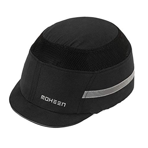 Safety Bump Cap, Baseball Hat Style, Breathable Head Protection Black Micro Brim