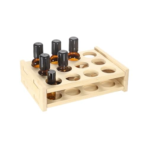 Hipiwe Essential Oils Racks Display Stand 12 Slots Essential Oil Bottle Organizer Tabletop Storage Rack for 15ml 10ml 5ml Bottles Rollerball Lipstick Holder Perfume Nail Polish Shelf