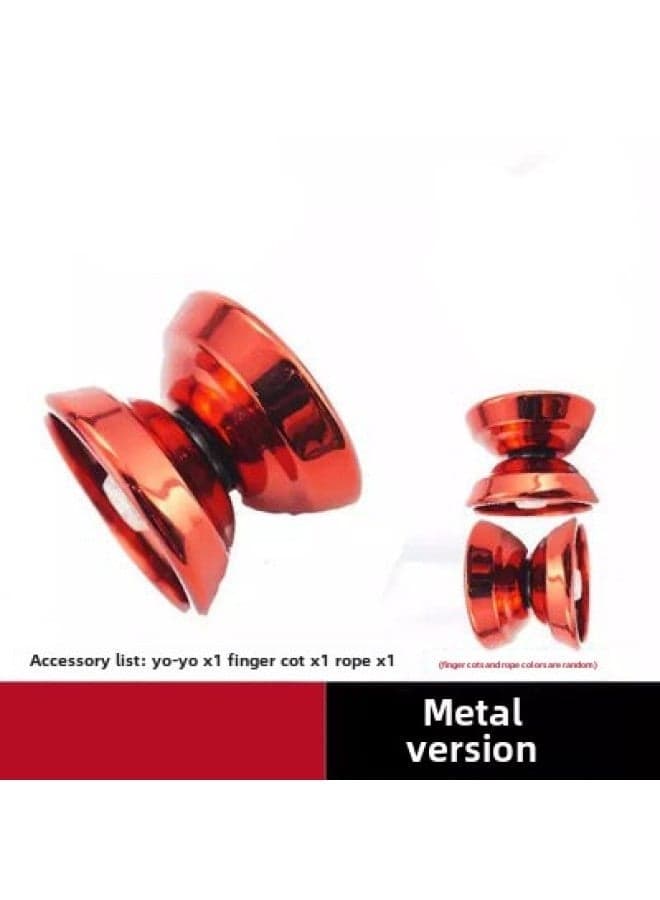 Alloy Yo-Yo Metal Toy for Kids 2-6 Years Old - Street Style Yo-Yo with 8 Colors (Red Alloy), 1 Finger Cot & 1 Rope - Perfect Gift for Boys - Best Selling Yo-Yo Toy