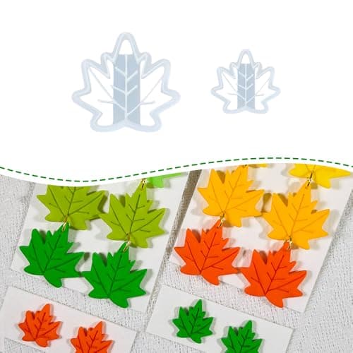 Xaekicr Polymer Clay Cutters Maple Leaf Set 2PCS Fall Leaf Clay Earring Cutters for Polymer Clay Jewelry Autumn Theme Clay Tools and Cutters for Earrings Crafts and Seasonal DIY