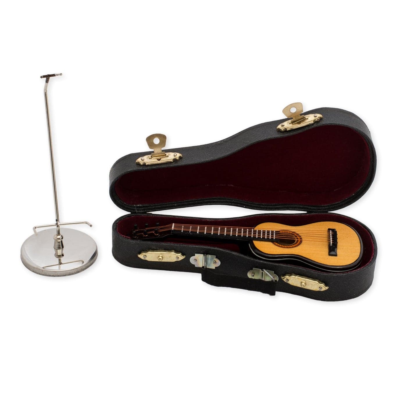 Broadway Gift 5 in Steel String Guitar Music Instrument Miniature Replica on Stand with Case