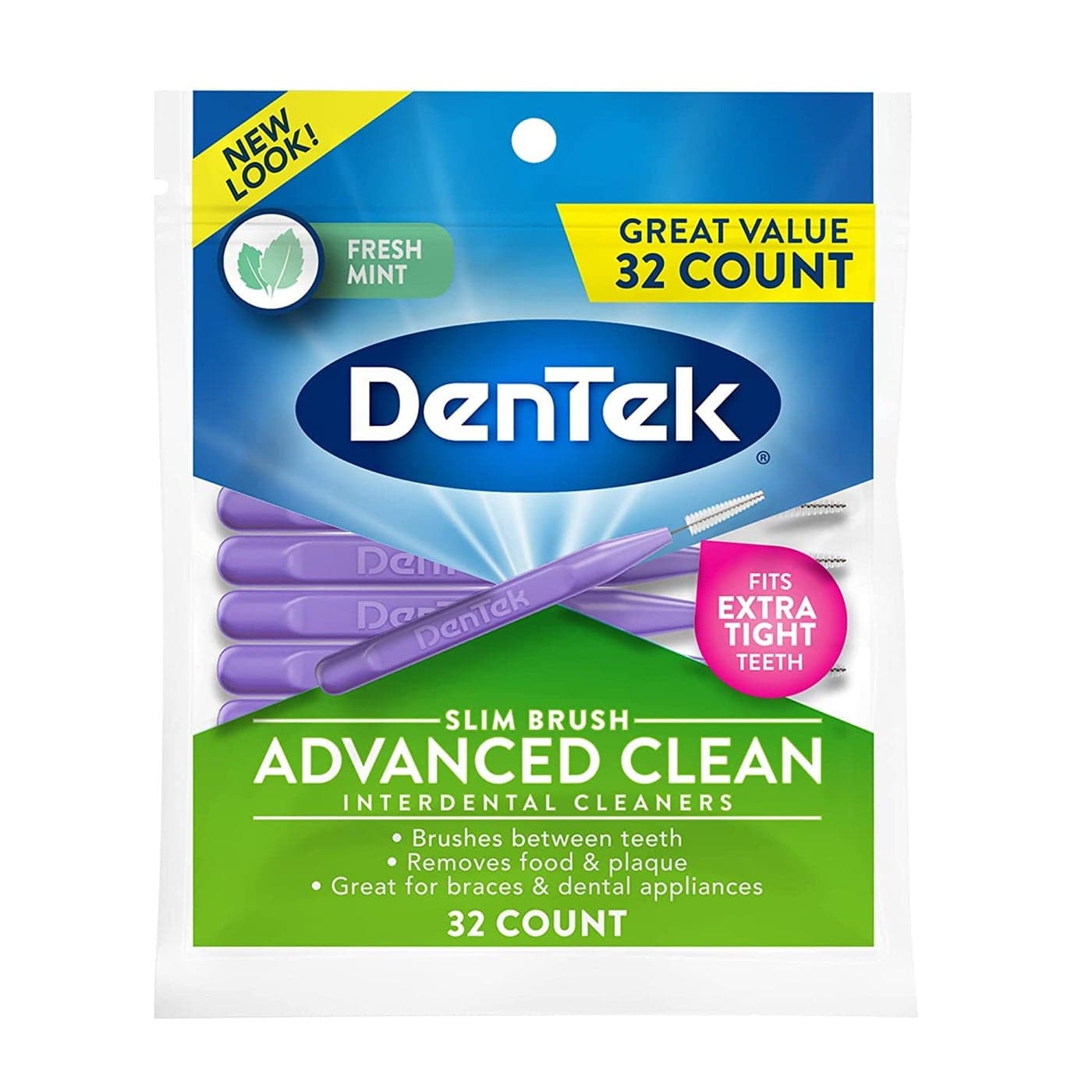 Dentek Dentek Slim Brush Cleaners 32 Each Pack of 4