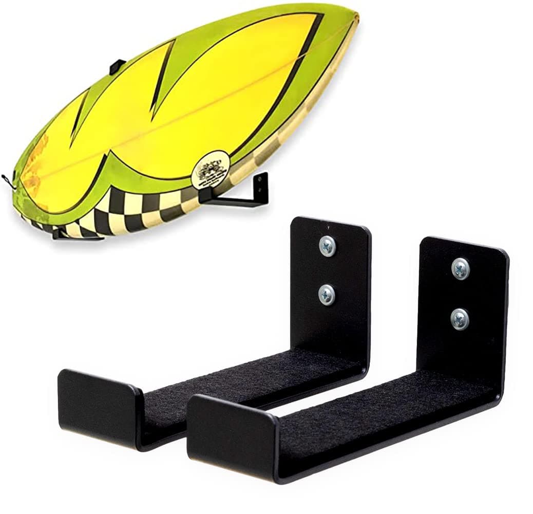 StoreYourBoard Naked Surf The Original Minimalist Surfboard Rack HeavyDuty Black Aluminum Surf Board Wall Hangers for Display Storage Surfboard Wall Mount Holds 30 lbs