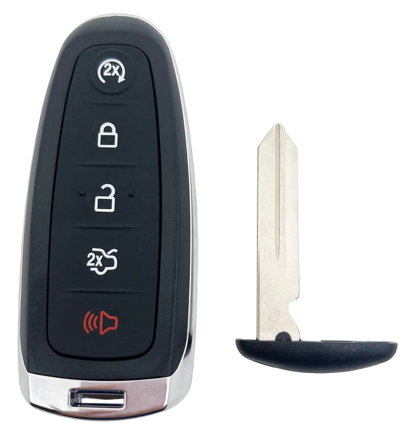 Replacement Key Fob Case Shell Fit for Ford Edge Escape Explorer Focus Flex Taurus Fusion Keyless Entry Smart Remote Key Fob Cover Casing with Uncut Blade Blank Black