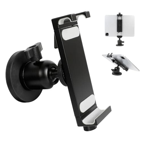 Aluminum Magnetic Tablet Holder Mount for iPad Stand, Fits Metal Surfaces | Universal Stand for Fridge, Vehicle, Cabinet, Whiteboard | Compatible with 4.7-15 inch iPad, e-Readers and Smartphones