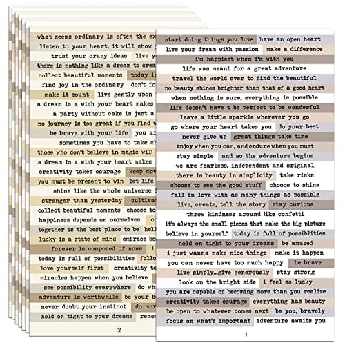 Vintage Scrapbook Stickers 406pcs Quote Word Stickers for Journaling Junk Journal Scrapbooking Planners Collage Album Brown