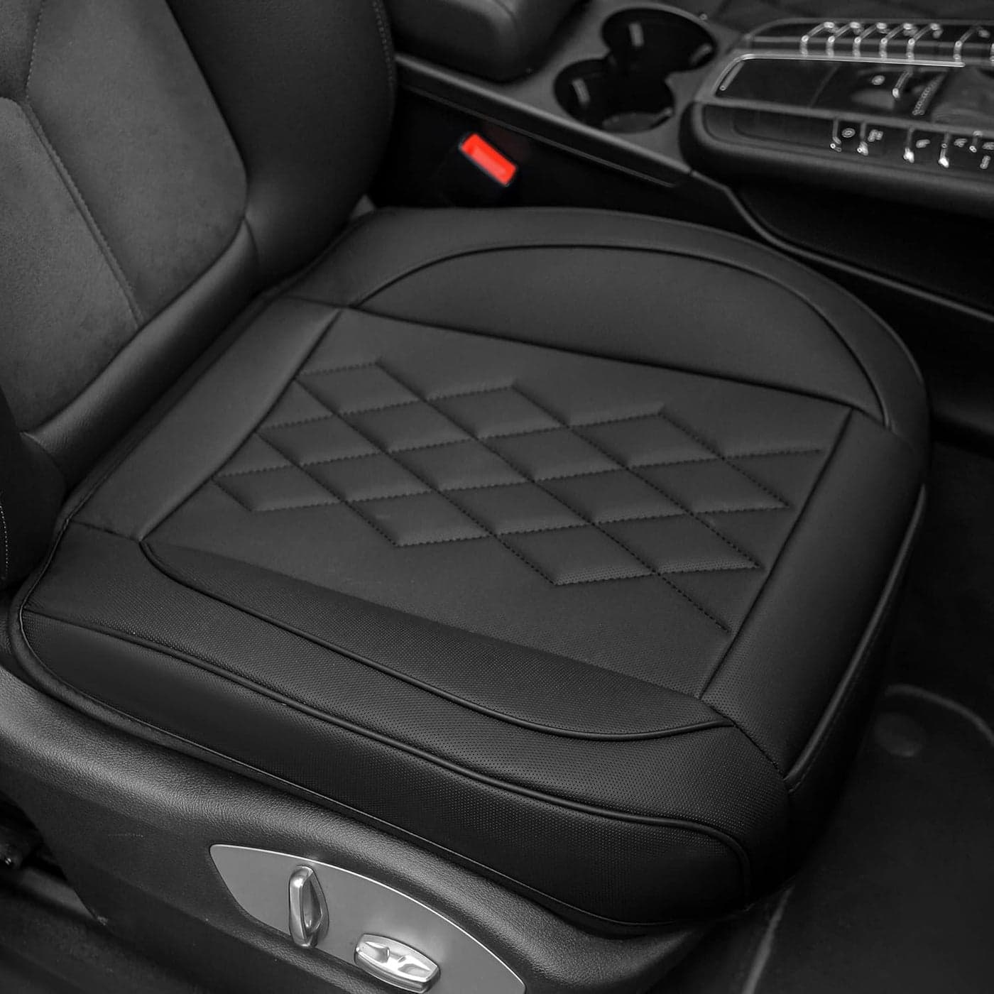 Jojobay Premium Leather Car Seat Cover - Universal Fit, Anti-Slip, Padded Front Seat Protector (1 PC, Black)